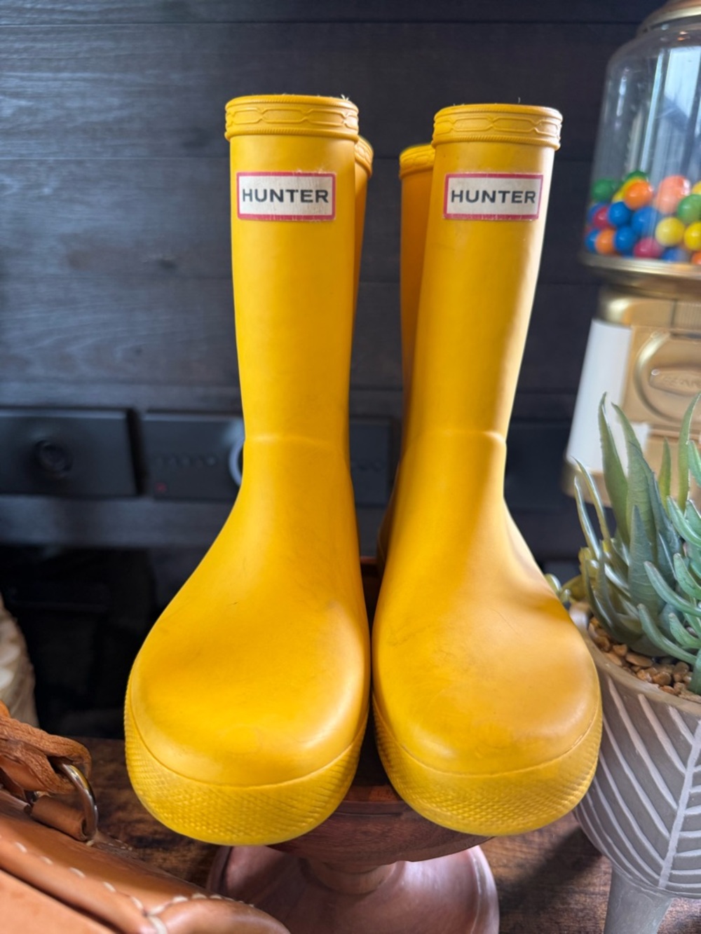 Hunter Kids Bright Yellow Waterproof Rain Boots
